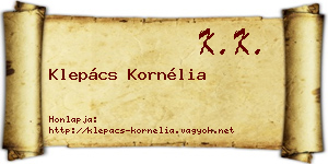 Klepács Kornélia névjegykártya